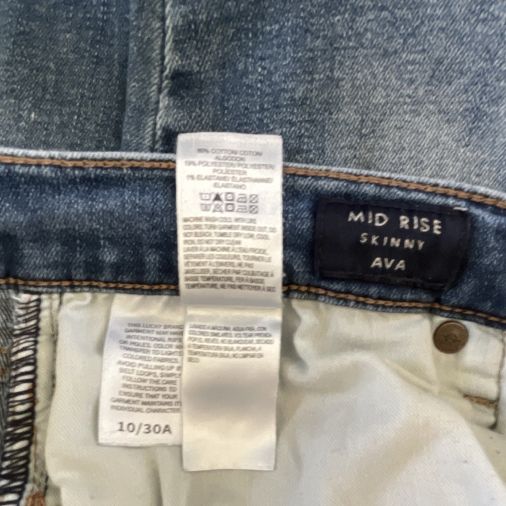 Lucky Brand Ava Mid Rise Skinny Ankle Jeans Blue Denim Stretch Women's 10 - Picture 5 of 15